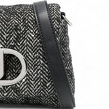 Borsa donna a tracolla con paillettes a spina di pesce