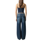 Jeans donna wide leg in denim soft