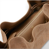 Pouch donna in suede con stampa cocco