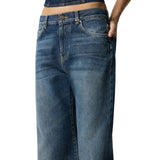 Jeans donna wide leg in denim soft