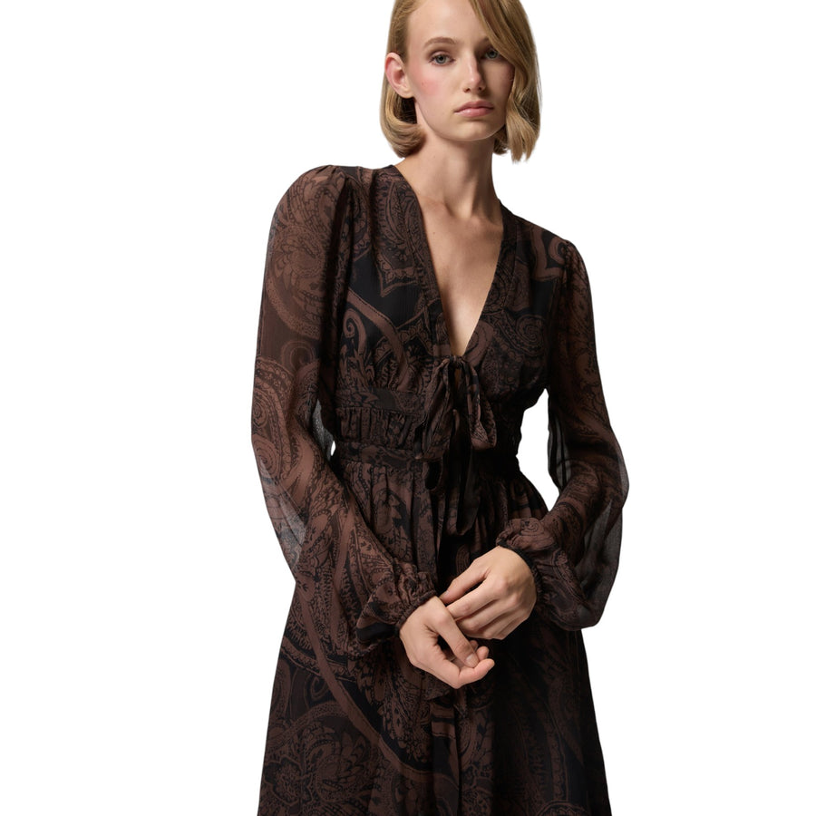 Vestito donna corto con stampa cachemire
