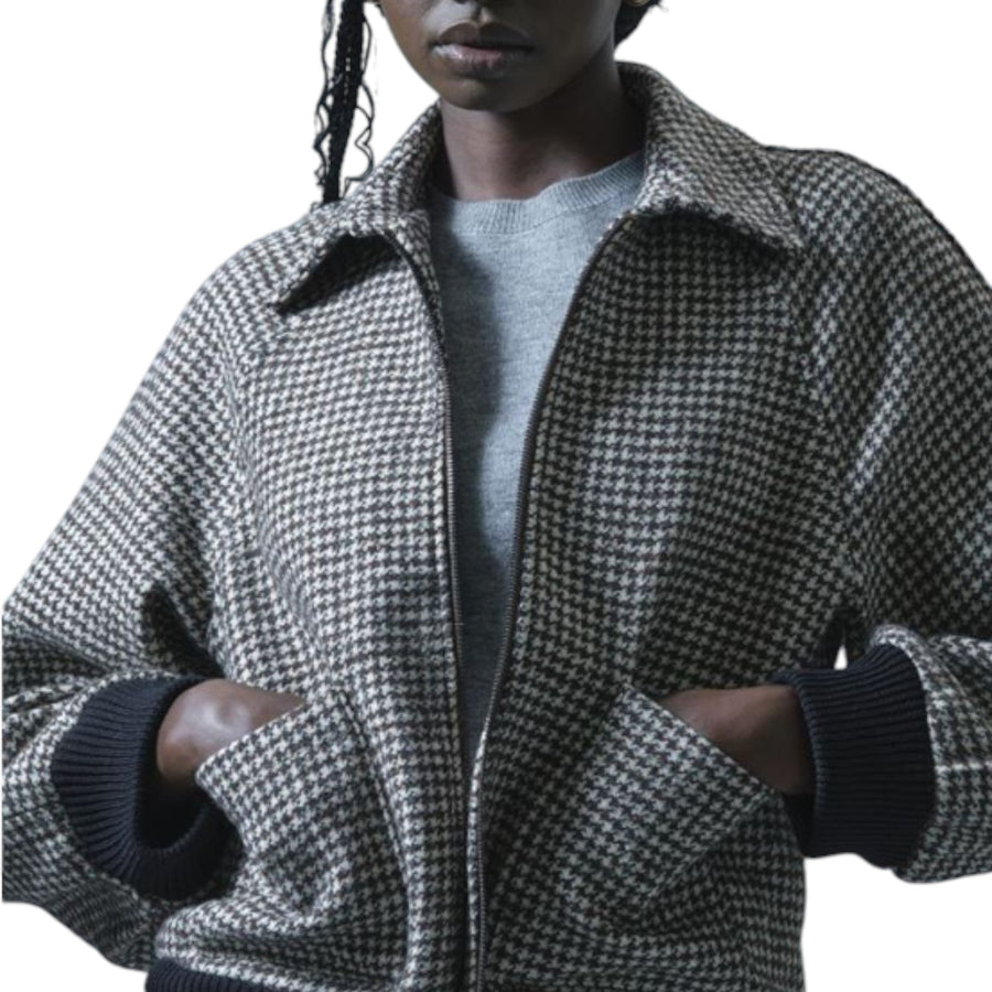 Bomber donna in pied de poule