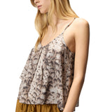 Top donna con spalline sottili e stampa snake