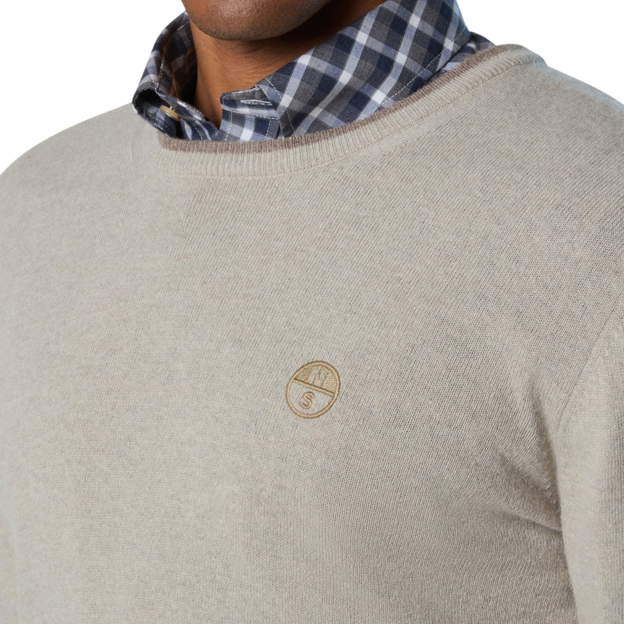 Maglione uomo girocollo con logo ricamato