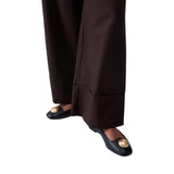 Pantaloni donna flare in popeline