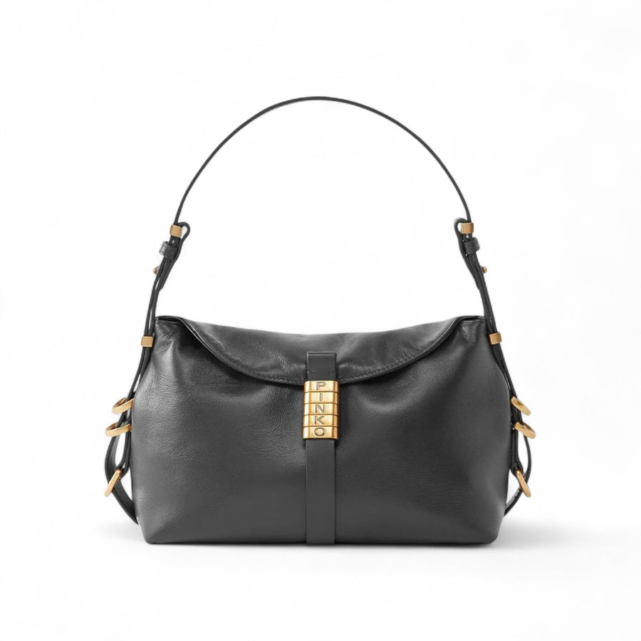 Borsa donna a spalla piccola Saddle Bag Baguette in pelle