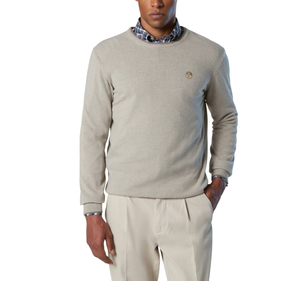 Maglione uomo girocollo con logo ricamato