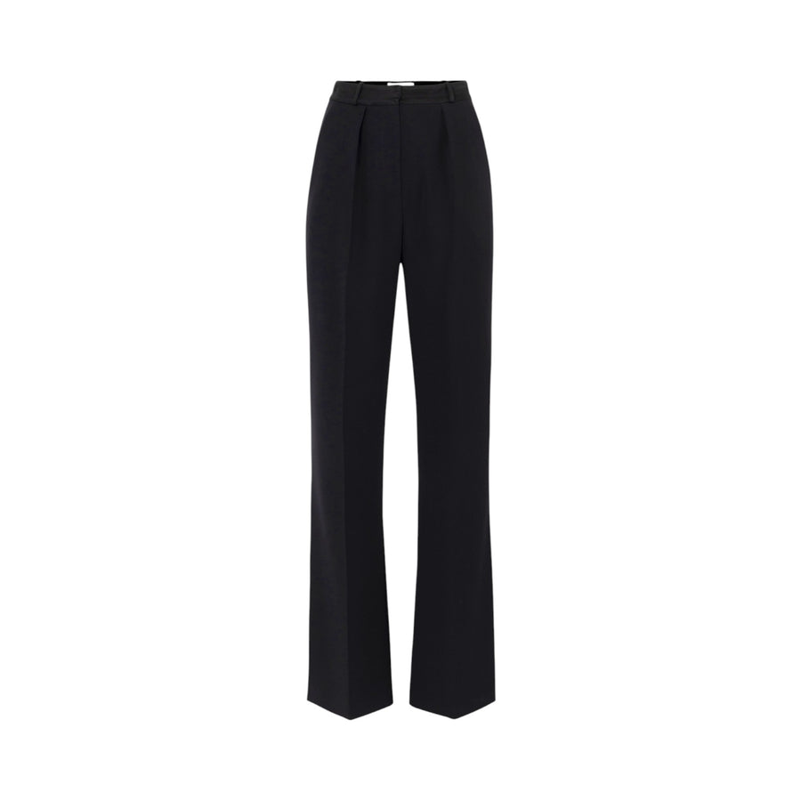 Pantaloni donna in crêpe leggero con dettagli smoking