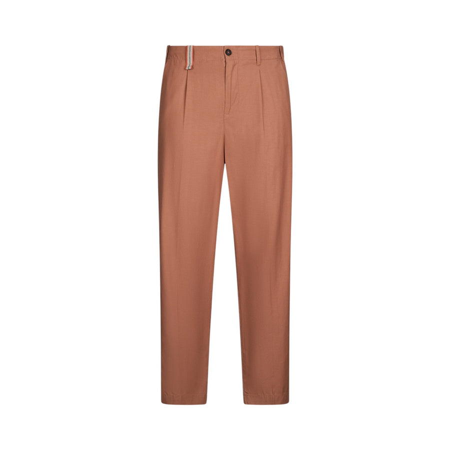 Pantaloni jacquard in misto lino