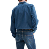 Camicia uomo in denim lavaggio medio