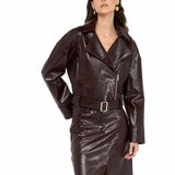 Giacca donna biker glossy