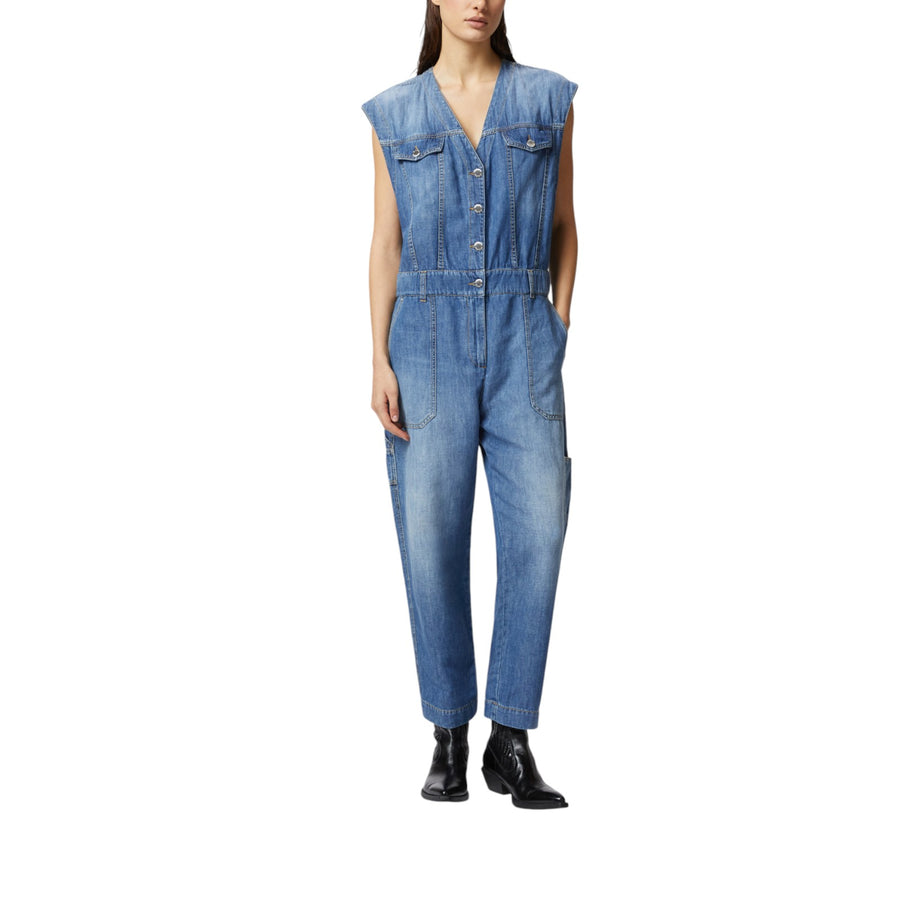 Tuta donna jeans senza maniche