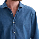 Camicia uomo in denim lavaggio medio