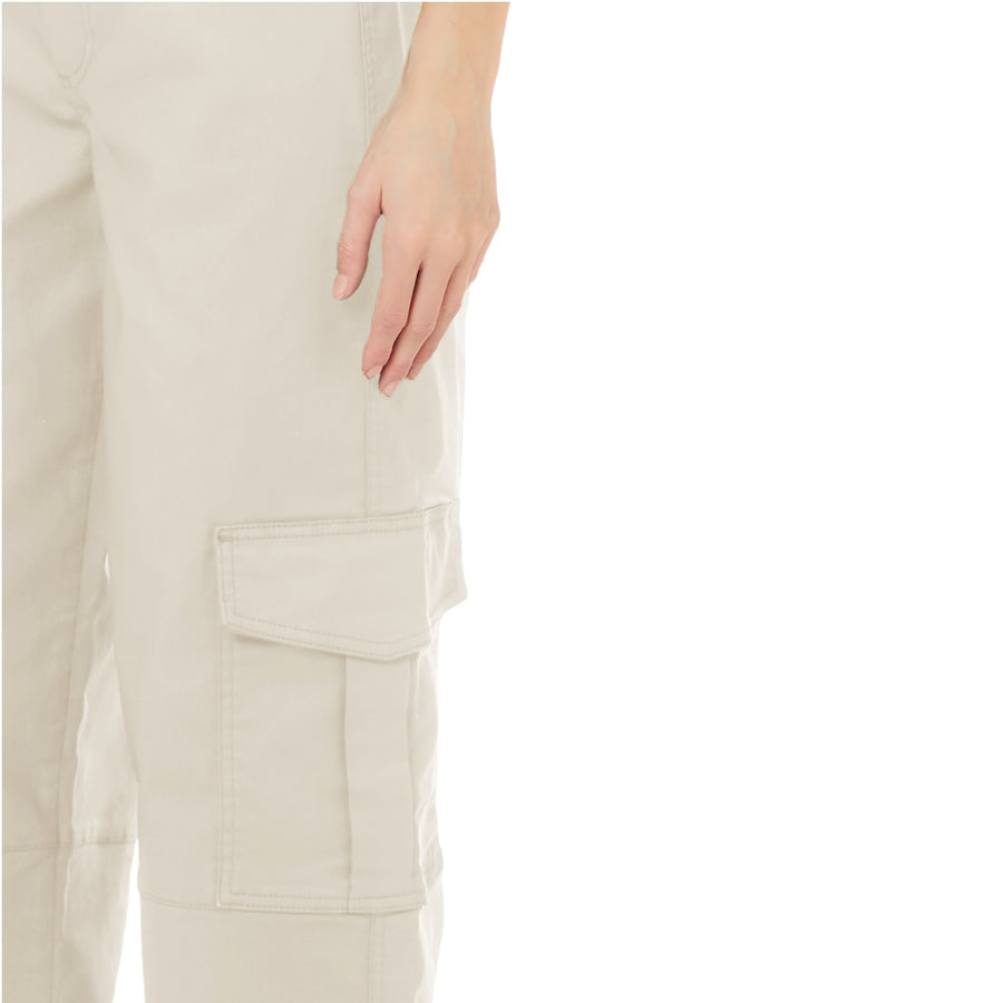 Pantaloni donna cargo in tessuto spalmato