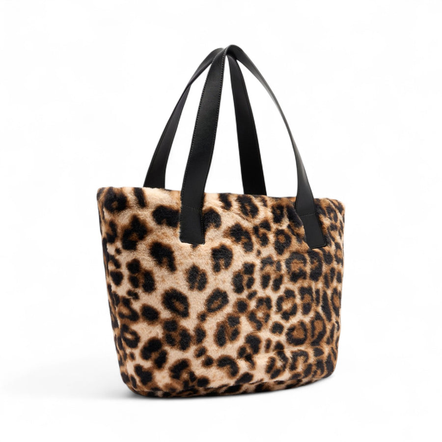 Borsa donna hobo grande in pelliccia sintetica