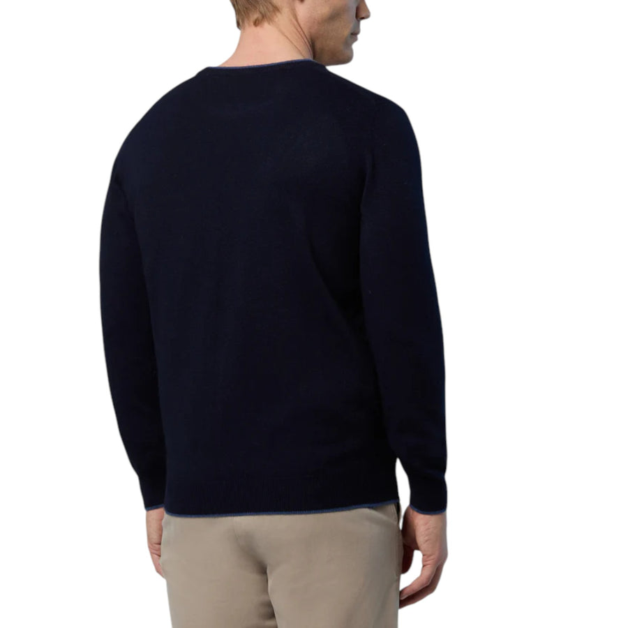 Maglione uomo girocollo con logo ricamato