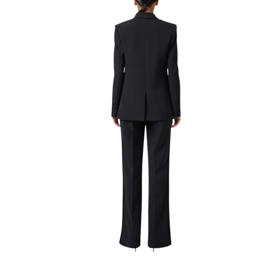 Pantaloni donna in crêpe leggero con dettagli smoking