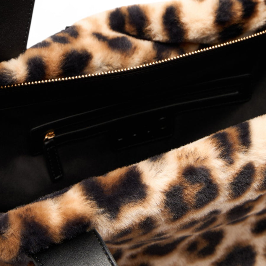Borsa donna hobo grande in pelliccia sintetica