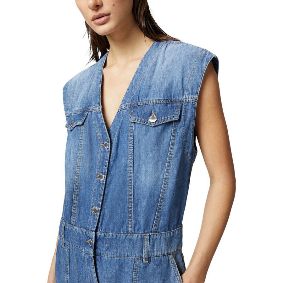 Tuta donna jeans senza maniche