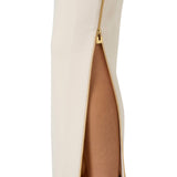 Gonna donna in crêpe leggero con zip gioiello
