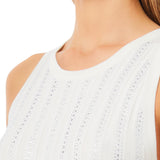 Top donna smanicato con strass