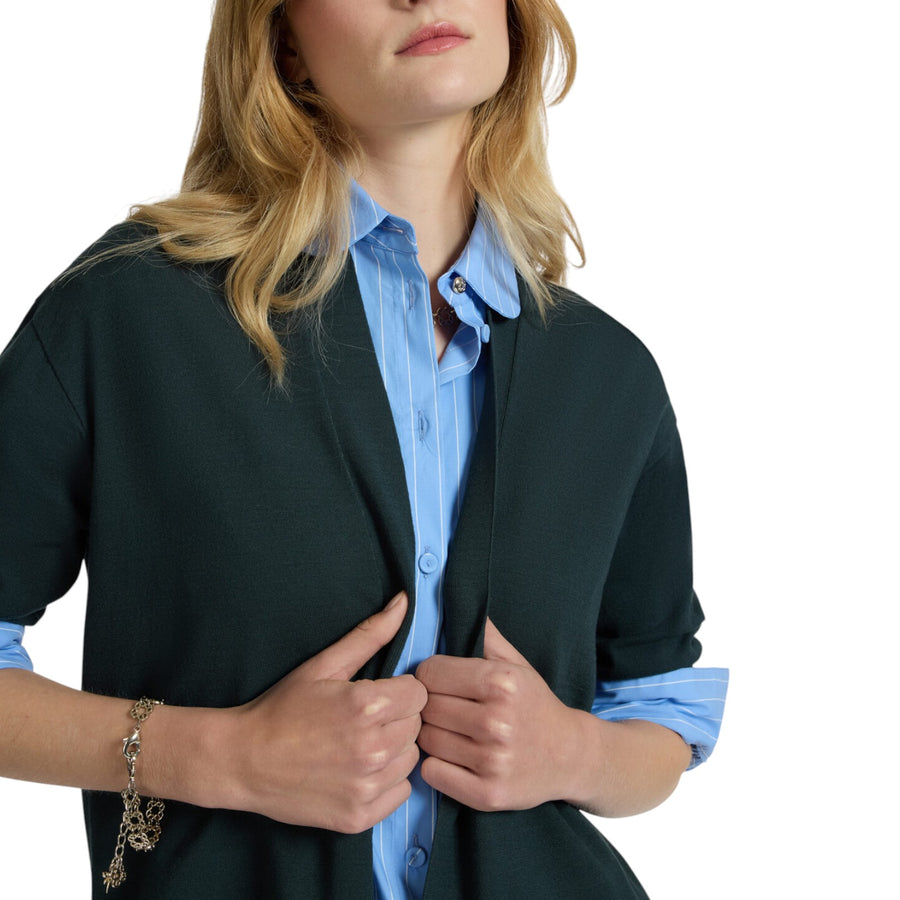 Cardigan donna lungo aperto davanti
