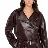 Giacca donna biker glossy