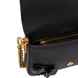 Borsa donna a spalla Baby Love Bag Slouchy in pelle con fiori gioiello