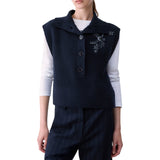 Gilet donna in lana con ricamo gioiello