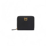 Portafoglio quadrato zip-around in pelle