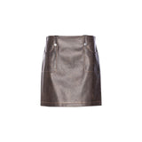 Gonna donna in tessuto spalmato con bottoni