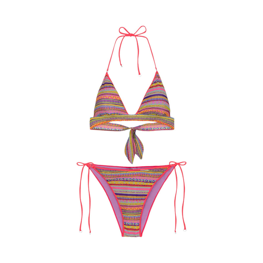 Bikini donna triangolo e slip americano regolabile seashell