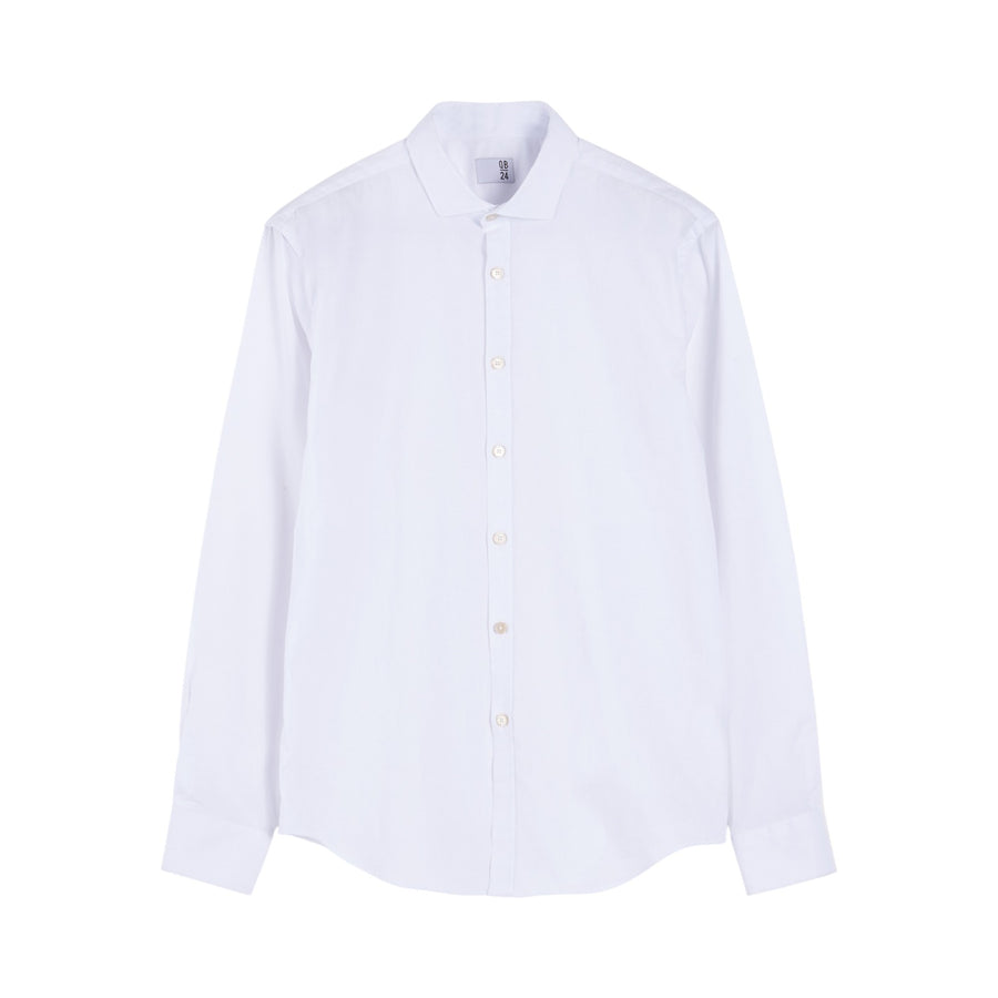 Camicia uomo in popeline con collo alla francese