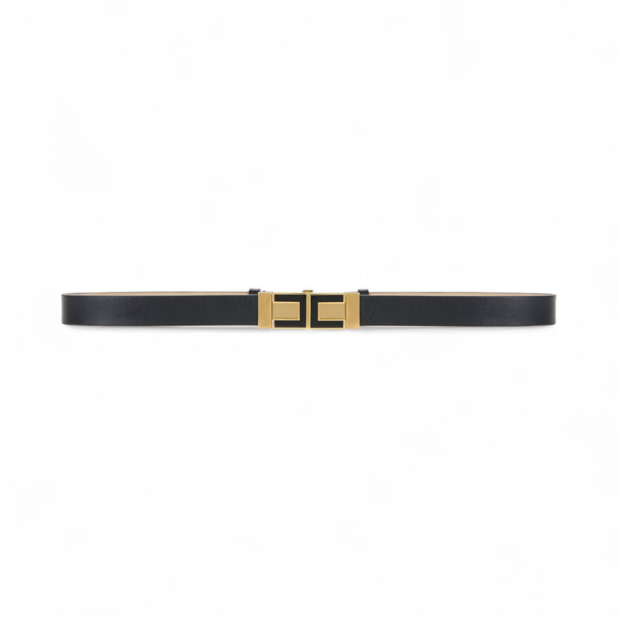 Cintura donna in pelle con fibbia logo