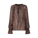 Blusa donna con stampa cachemire