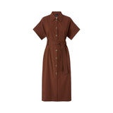 Abito donna chemisier midi con cintura