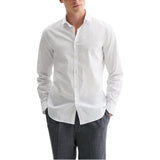 Camicia uomo in popeline con collo alla francese