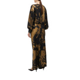 Vestito donna lungo stampato con manica asimmetrica