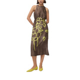 Abito donna midi in raso di viscosa