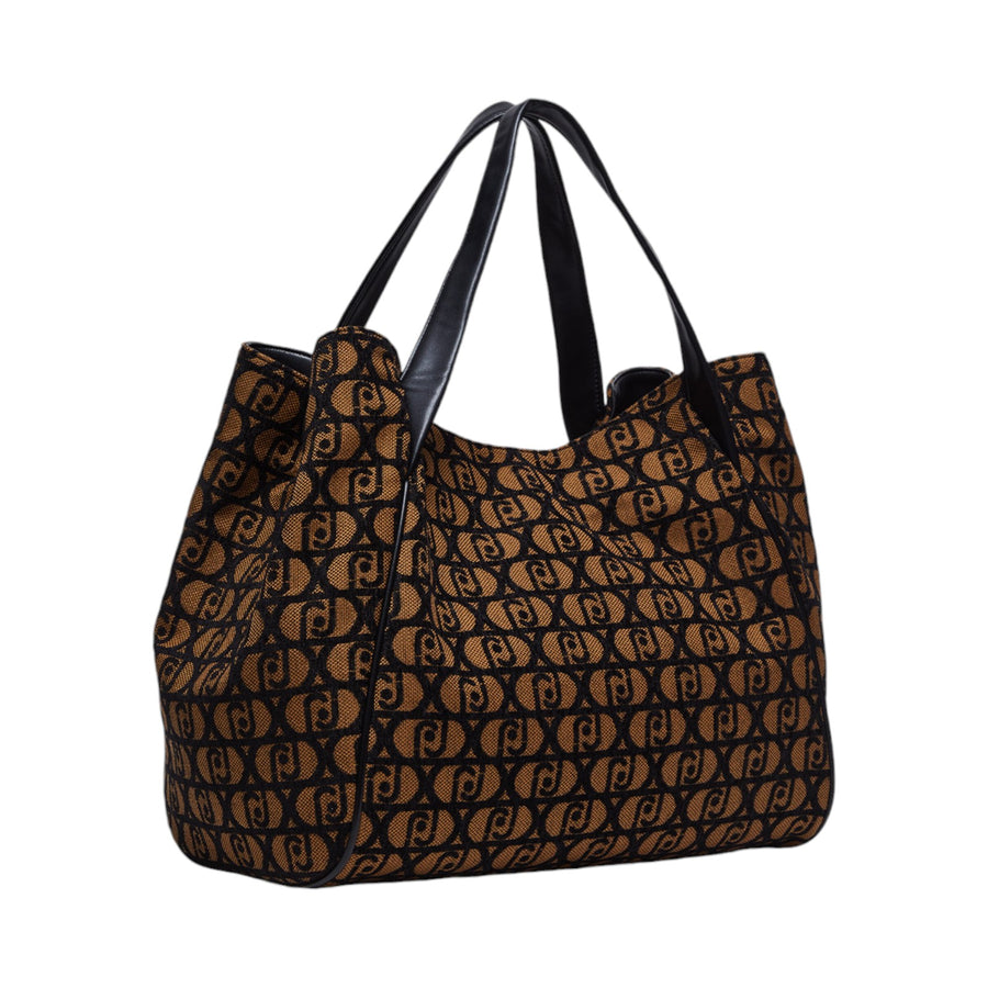 Shopping bag donna jacquard con logo