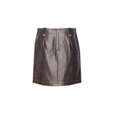 Gonna donna in tessuto spalmato con bottoni