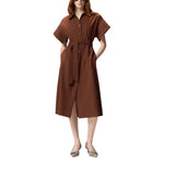 Abito donna chemisier midi con cintura