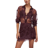 Camicia donna in pizzo chantilly