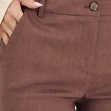 Pantalone donna elegante marrone