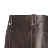 Gonna donna in tessuto spalmato con bottoni