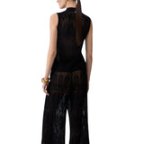 Top donna in maglia con fiocco