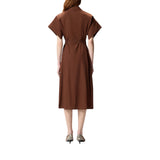 Abito donna chemisier midi con cintura
