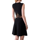 Abito donna in maglia con dettaglio in pizzo