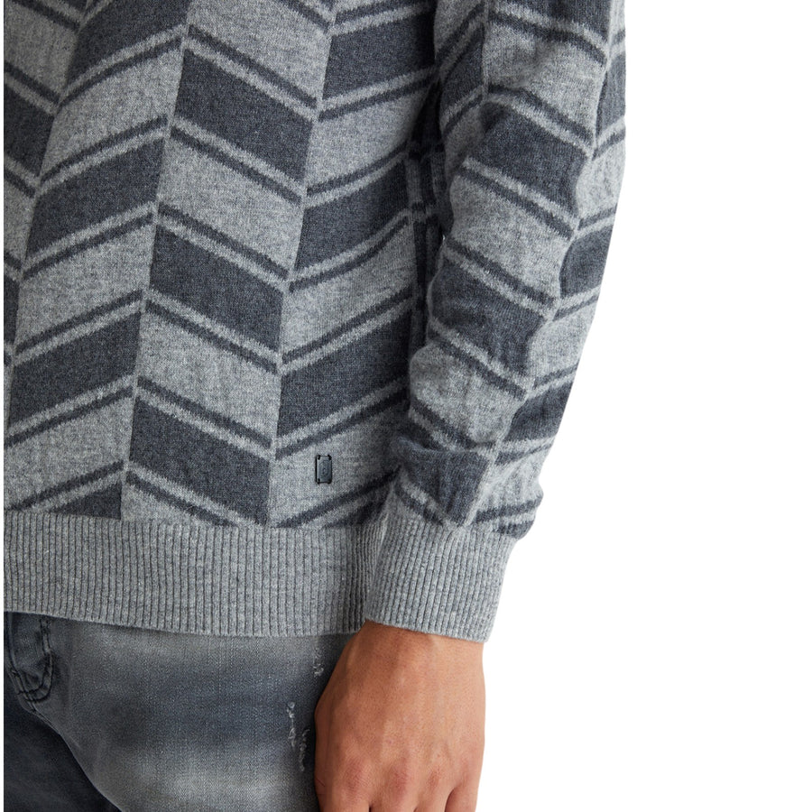 Maglia jacquard in misto lana uomo