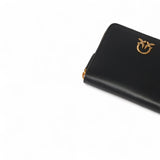 Portafoglio quadrato zip-around in pelle